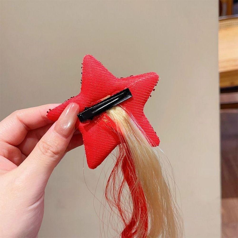 1/2Pcs Vibrant Festive Hairpin Ornament Santa Claus Wig Braid Hair Tie  Christmas Party