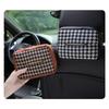 Multifunctional Knitted Houndstooth Hanging Backseat Car Tissue Box For Home And Vehicle
