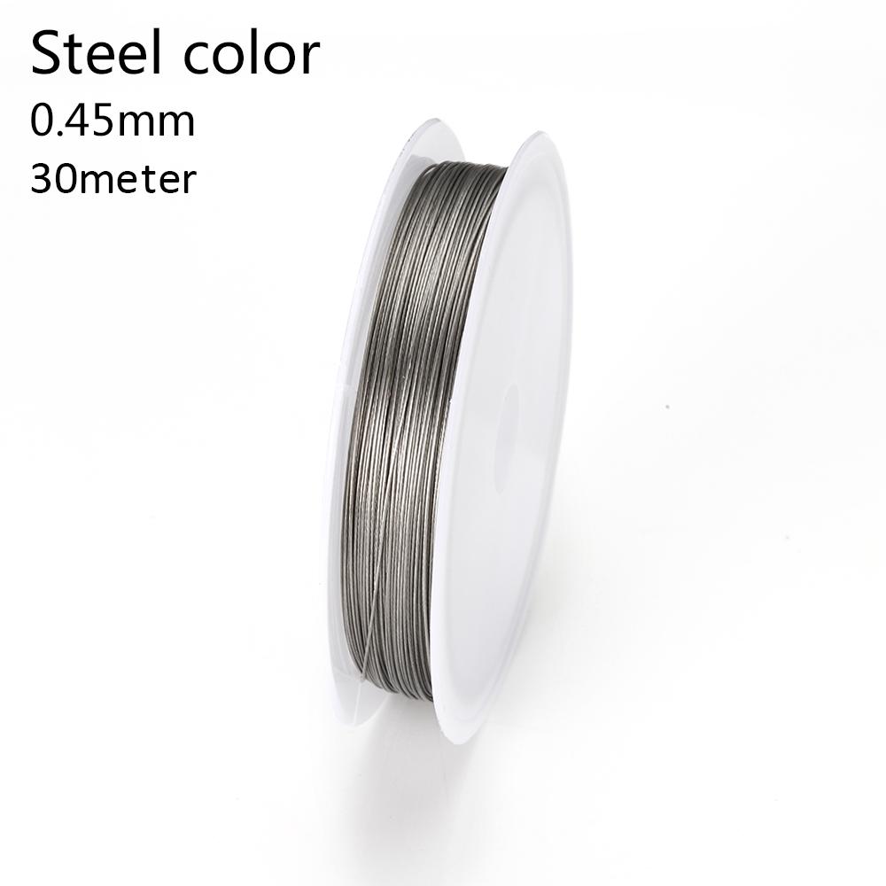 1 Roll 0.3mm 0.38mm 0.45mm 0.5mm 0.6mm Resistant Strong Line Stainless Steel Wire Tiger Tail Beading Wire Jewelry Making Finding