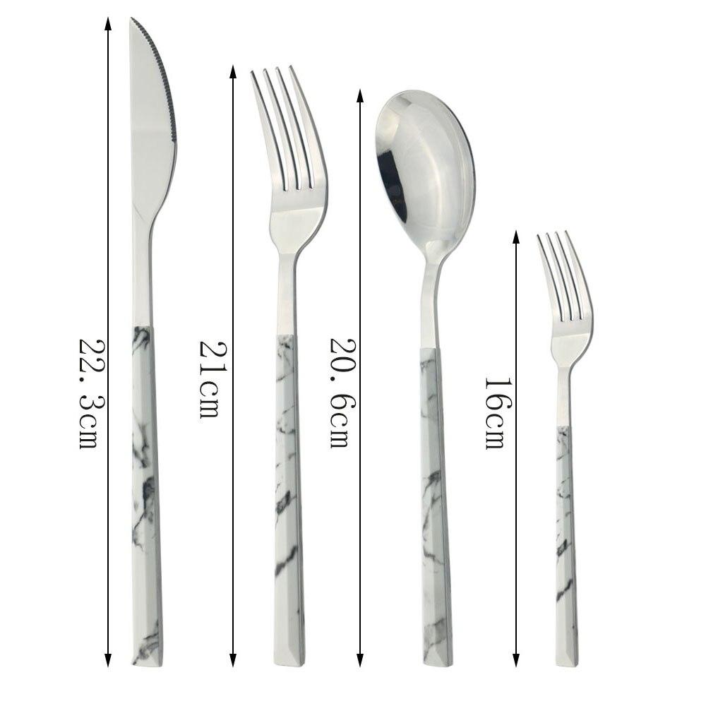 4/16 stücke Geschirr Splitter Edelstahl Set Messer Gabel Löffel Marmor Textur Home Küche Besteck Besteck Geschirr Set