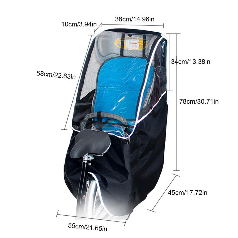 

MTB Bike Child Seat Rain Canopy Windproof Breathable Bicycle Rain Cover For Rear Child Seat Waterproof Coldproof Bike Child Seat