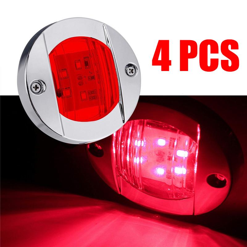 4PCS Boat Marine Lights Navigation Light Waterproof Marker Lamp For Truck RV Yacht Transom Anchor Stern DC 12V 6LED Stern Lamps
