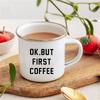 Life Begins After Coffee Print Mugs Creative Coffee Tea Drink Dessert Breakfast Milk Cup Enamel Mugs Handle Drinkware Best Gifts