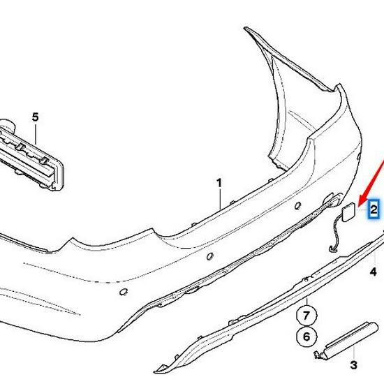 BMW 5 Series E60 Rear Bumper Tow Hook Cover 51127897217