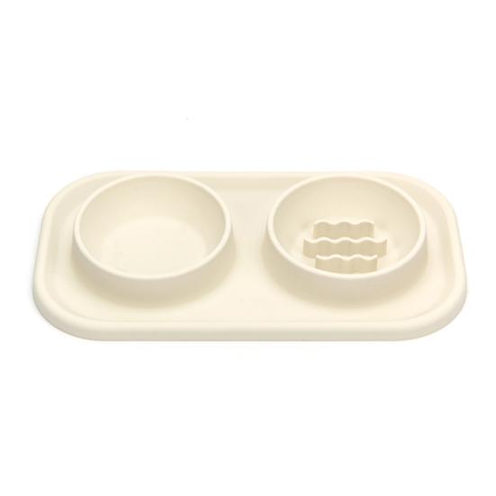 Easy To Clean Silicone Double Dog Bowl Slow Feeding Anti-Choke Food Water Feeder Pet
