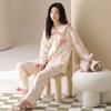 Women's Pure Cotton Pajama Set - Cute Princess Style, Long Sleeve Cardigan, Plus Size, Spring/Fall/Winter Home Wear