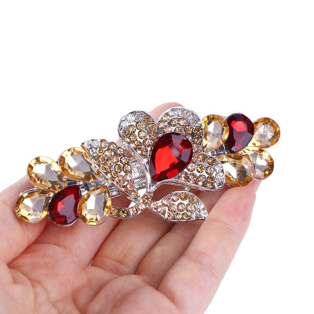 Vintage Tulip Headwear Crystal For Girls Women Hair Clips Spring Clips Korean Barrettes Hairpins