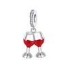 925 Silver Charms Flower Red Murano Glass Beads Earring Pendant Bracelets Necklaces Womens DIY Jewelry Gift