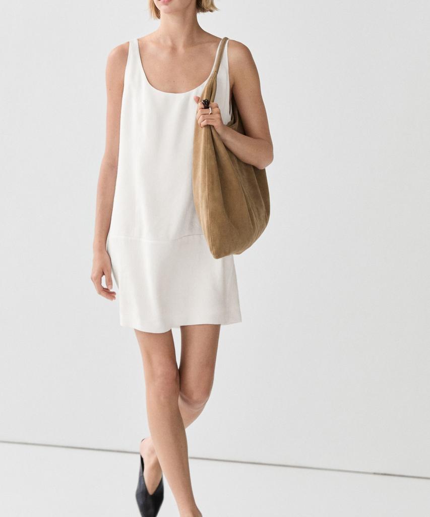 Masimodutti Linen Blend Fluid Short Dress