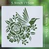9-Piece Hummingbird Floral Hollow-Out Painting Stencil Set, Bird and Plant DIY Spray Painting Stencil Wall/Canvas/Wood Art Graffiti Decoration Stencil