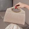 Women's Pleated Cross-body Clutch: Small Evening Shoulder Bag for Weddings and Banquets.