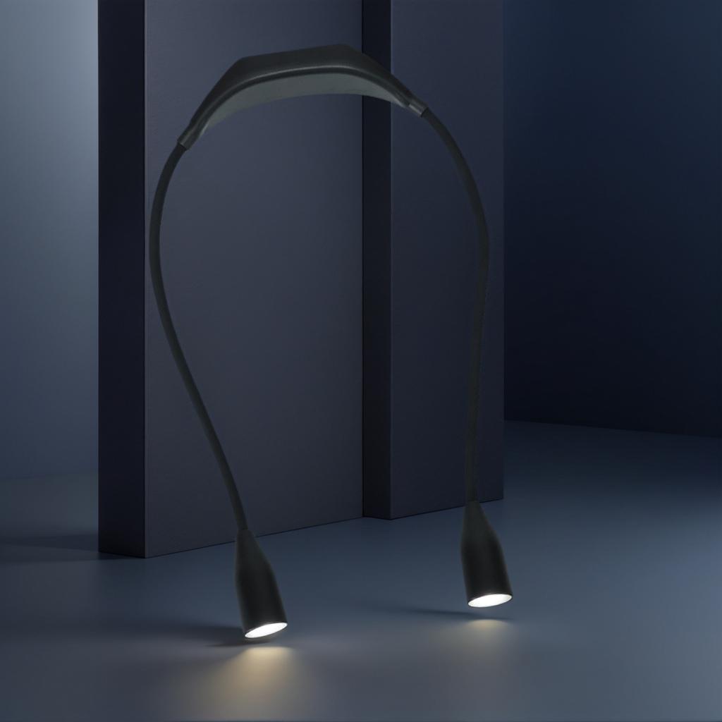 LED Neck Reading Light Bendable Arms Reading Lamp Flexible Adjustable Brightness Perfect for Reading Knitting Camping Repairing