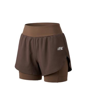 LITHE High-Waisted Sports Shorts_Brown