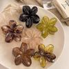Fashion Flower Hair Clip For Women Hawaiian Acrylic Large Hair Claw Clip Crab Coffee Color Shark Clip Headdress Hair Accessories