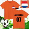 Maglietta da Calcio Olanda Personalizzata Nome Numero Personalizzato Regalo per tifosi Top Unisex