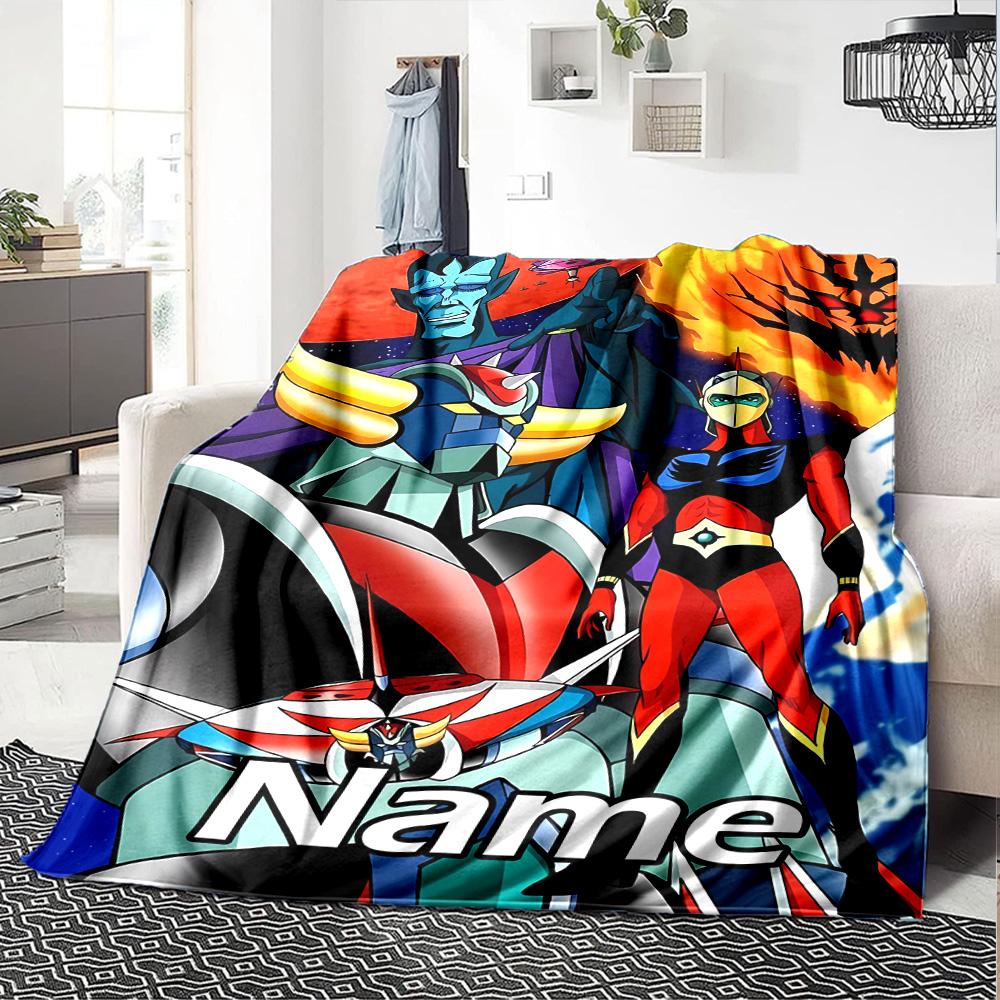 Customiz Name Personality UFO Robo Grendizer Blanket Soft &Warm Sofa Office Bed Travel Lunch Break Blanket, Gift Suitable All Seasons