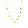 18K Gold Plated Layered Butterfly Colorful Zircon Necklace, Dainty Double Chain Y-Drop Lariat Choker for Women, Cute Jewelry