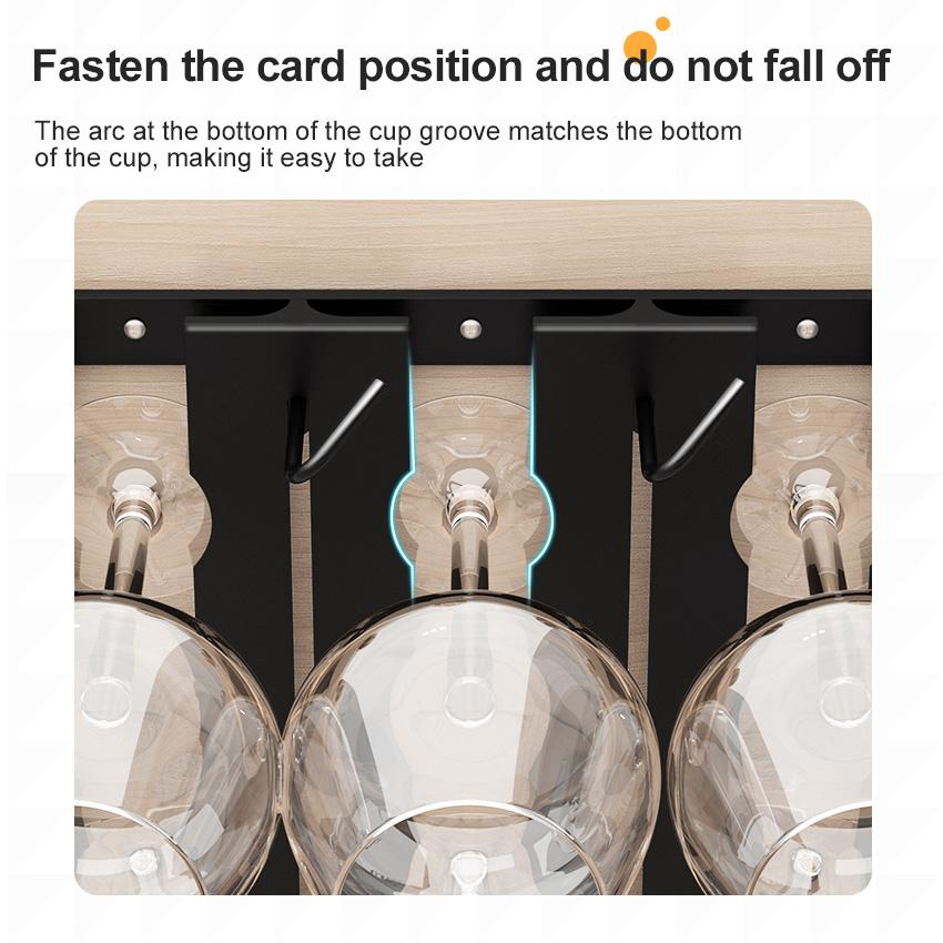 Stainless Steel Under Cabinet Wine Glass Cup Holder Space-Saving Bar Counter Shelf Storage Rack Hanging Hooks Goblet Pokal Stand