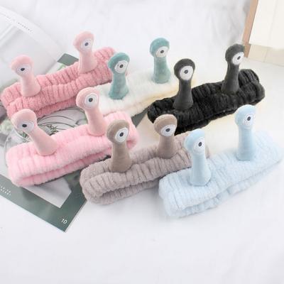 Snail Decor Face Wash Headband Water-Absorbent Spa Headband Plush Fabric High Elastic Makeup Headband