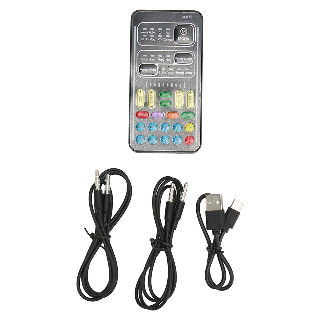 Voice Changer Multifunctional 8 Sound Effects Portable Handheld Mini Sound Card Voice Changer for