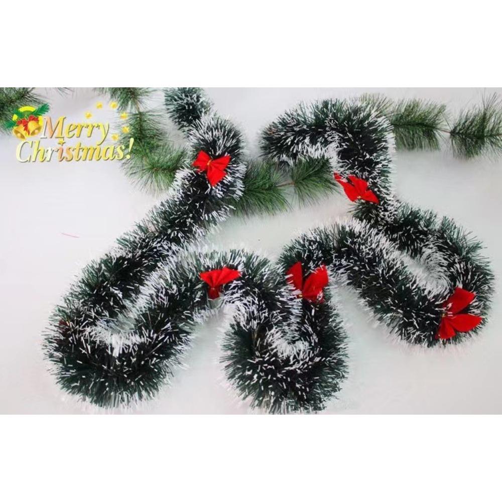 

Украшение для рождественской елки Рождественский подарок полоски сверху темно-зеленый белый край плюс бант украшение для отеля Wool strip 5 red bows