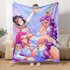 K-POP Anime Girls Group  Four Seasons Soft Warm Blanket  All-Season Thick Knit Polyester Bedspread for Bed, Camping, Travel  Perfect Gift