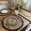 Rustic Linen Table Runner - Festive Christmas Design, Woven with Polyester Fibers and Hemp Blend, Perfect for Dining Table and Entryway Decor