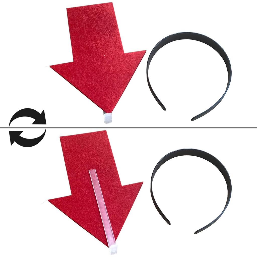 [TTETNLY] Arrow Headband, Creative and Fun Anti-Lost Arrow Headband, Role-Playing Headdress, Shooting Prop (Red Arrow)