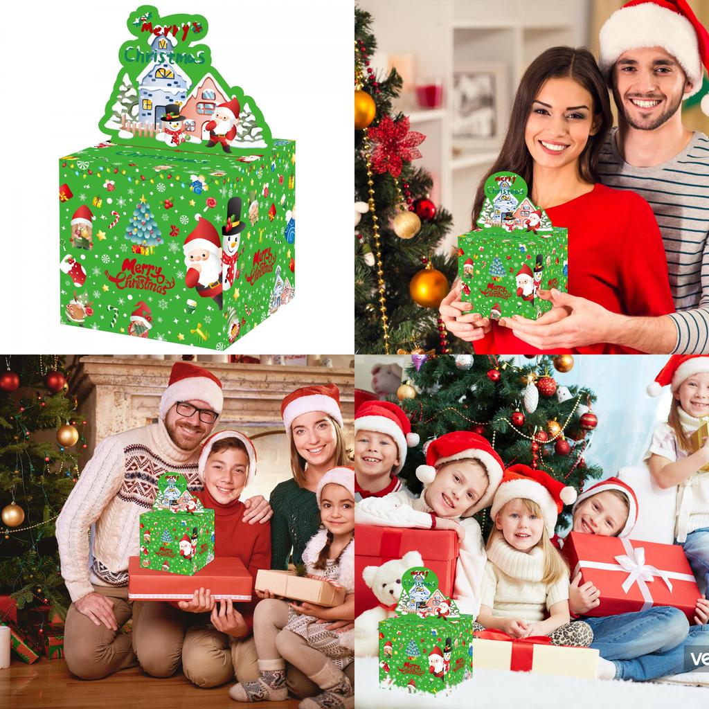 Christmas Gift Themed Box With Santa Design For Holiday Events And Gift Exchange