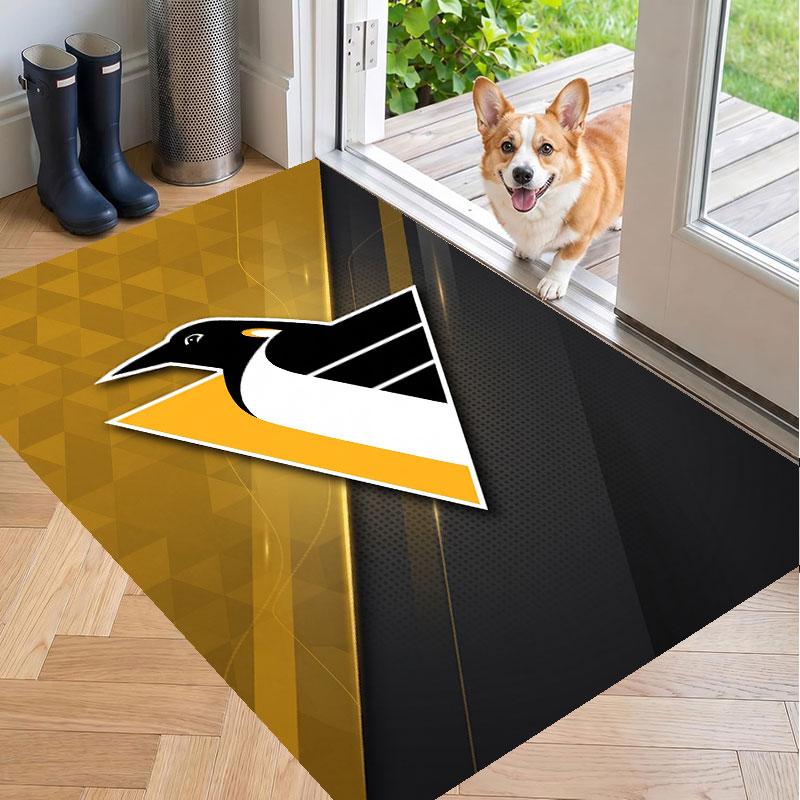Soft Floor Carpet Pittsburgh Penguins Pattern Area Rug Decorative Mat For Home Room Decoration