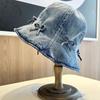 Korean Style Bow Fisherman Hat Sweet Sunscreen Hat Fashion Denim Bucket Hats  For Women