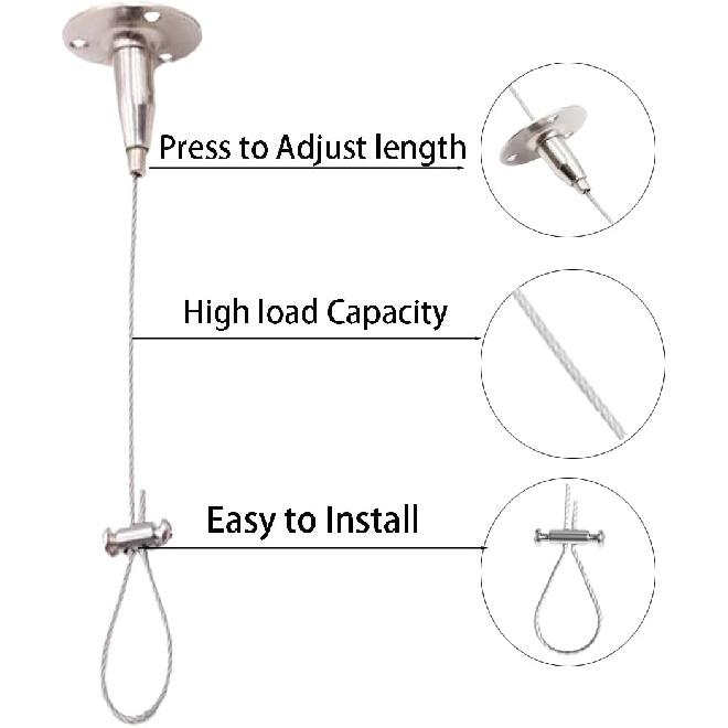 2 Sets Ceiling Support for Closet Rod Stainless Steel Adjustable 59-inch Ceiling Suspension Holder for Curved L-Shaped or Straight Shower Rods
