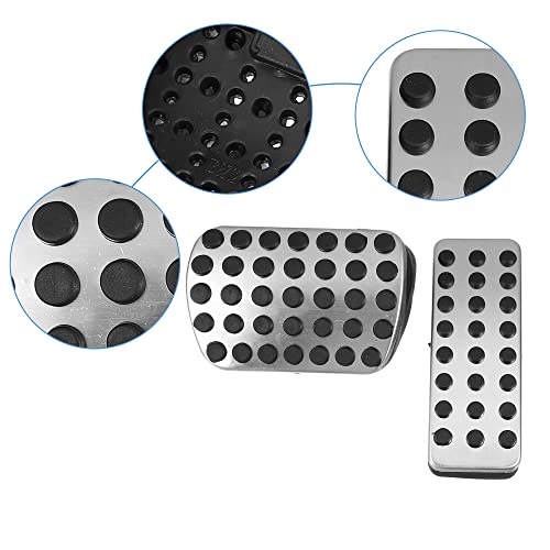 ACROPIX Brake Gas Accelerator Pedal Cover for Mercedes-Benz CLA GLB Silver Tone 4pcs