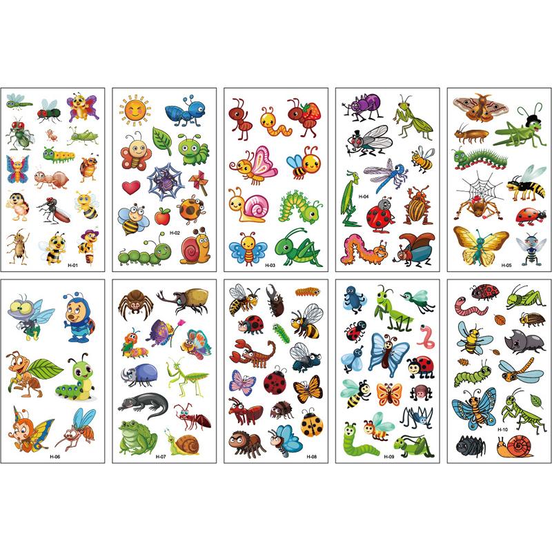 10 Sheets/Set Animal Dinosaur Space Watch Children's Tattoo Stickers Face Arm Body Waterproof Temporary Tattoo for Kids Gift