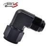 1-2PC AN12 Female To 12AN Male 90 Degree Flare Swivel Hose Fitting Adapter Black