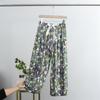 Übergröße Damen Blumen Baumwolle Viskose Sommerhose - Dünn, Lässig, Lang Schlaf- & Strandbekleidung