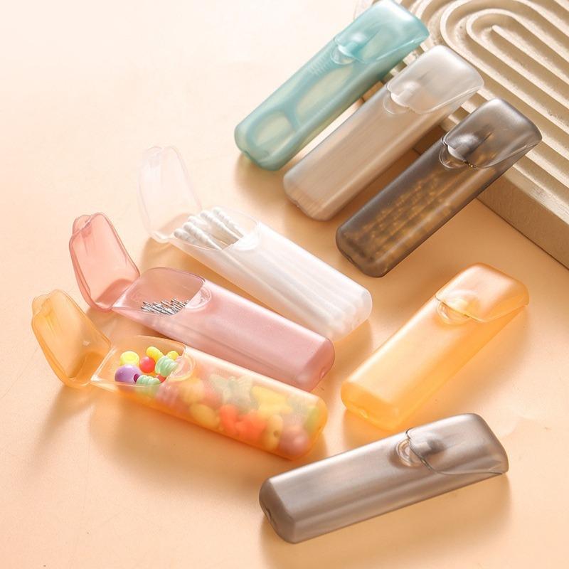Portable Mini Plastic Storage Boxes Travel Small Parts Organizer Travel Toothpick Swab Pill Case Jewelry Storage Compartments