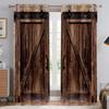 2 Panel Wooden Door Printed Curtains for Bedroom Living Room Floor-to-ceiling Window Kitchen Blinds Custom Cortinas Grommet Top