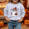 Kids Halloween Printed Long Sleeve Loose Fit Hoodie Pullover for Costume Party
