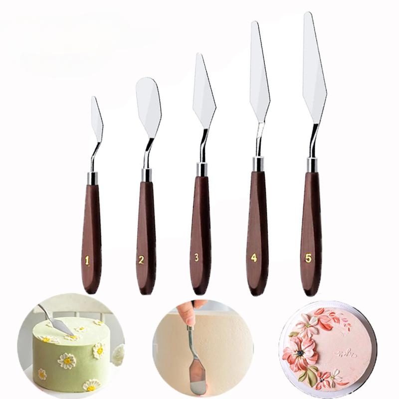 

Cake Spatula Set Stainless Steel Butter Cream Knife Cake Scraper Smoother Metal Cake Decoration Kitchen Baking Pastry Tools