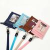 Neck Lanyard Student Card Bag PU Leather ID Card Holder Fashion Card Badge Holder  Men Women