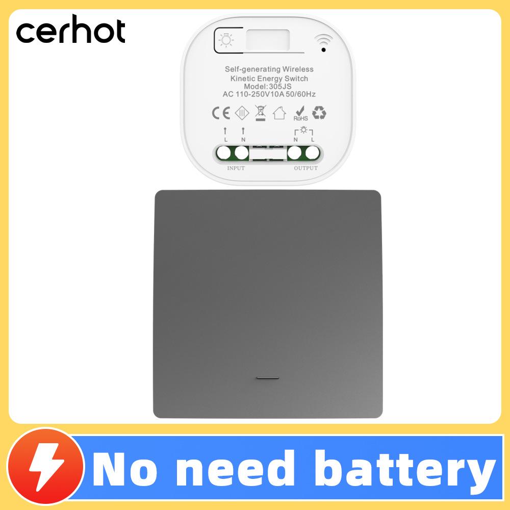 Battery-free, Waterproof, Self-powered Smart Switch; Wireless and Adhesive, Remote Control for Easy Household Use.