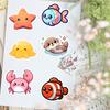 Cute Kawaii Sea Life Stickers Jellyfish Octopus Fish Clipart Waterproof Decal For Laptop Scrapbook Phone Luggage Decorative