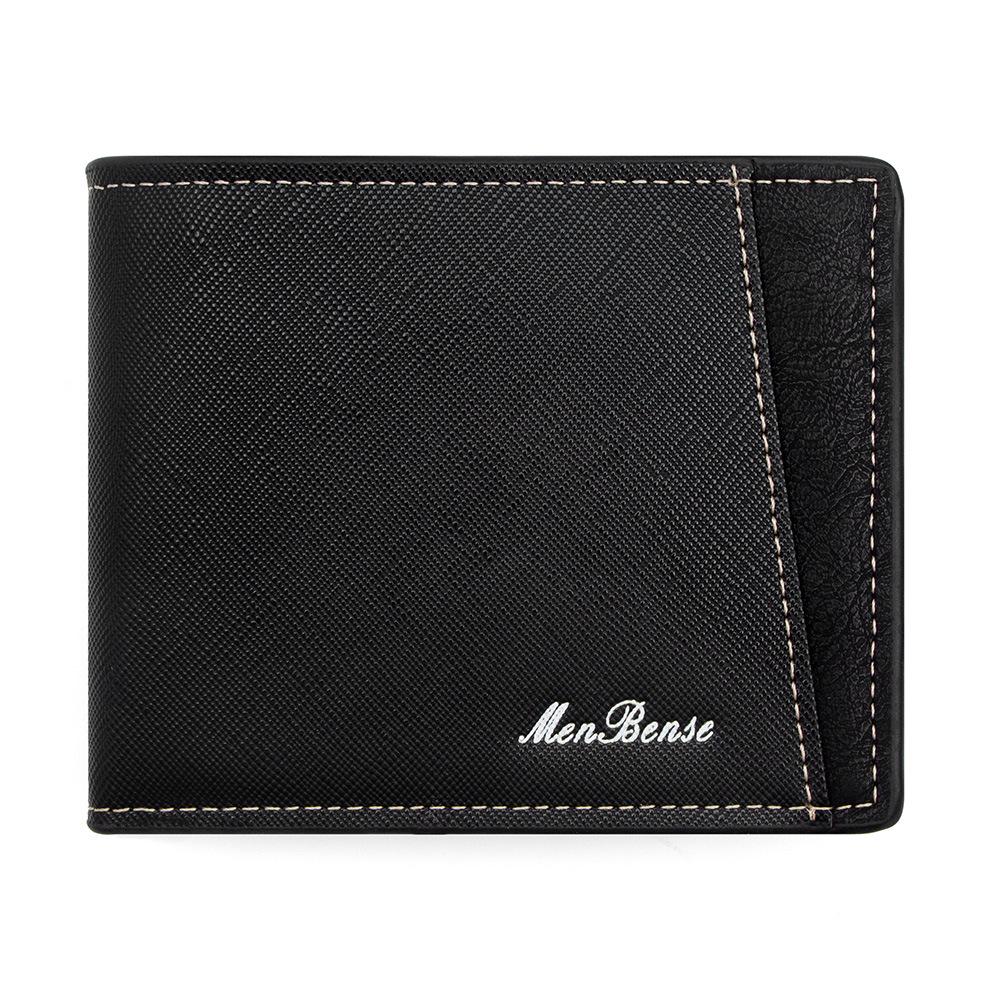Herren Tri-Fold Kurzgeldbörse - Mehrfachkarten, Geldscheinklammer, Münzfach, Unifarbe, Business-Stil