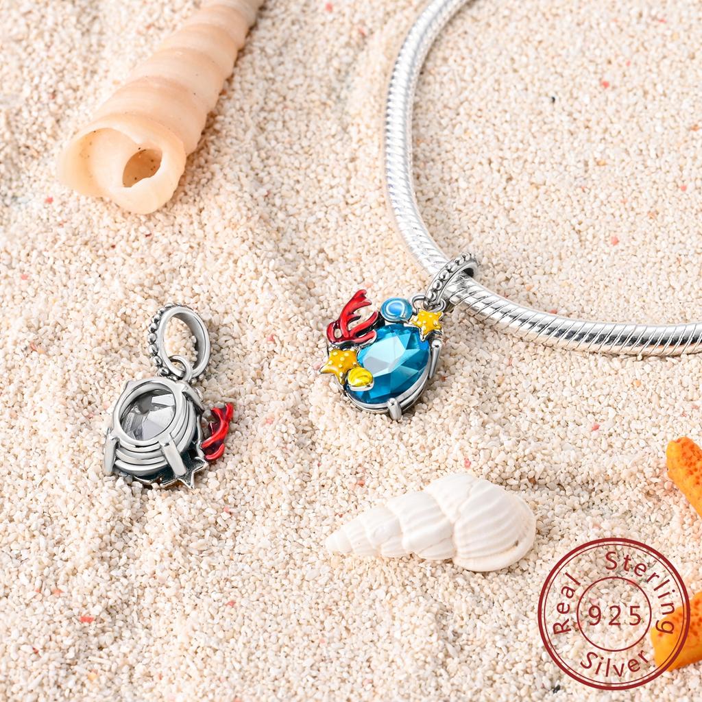 Copper Dangle Charm Summer Dolphins Turtles Pendant Fit Original Bracelet Diy Woman Jewelry