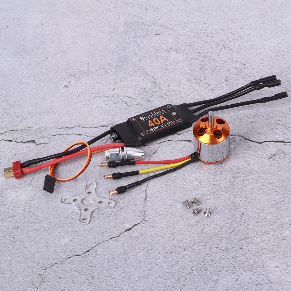 40A Brushless ESC Black A2217 KV1100   KV1250   KV2300 Brushless Motor for Remote Control Drone(A2217 1250KV )