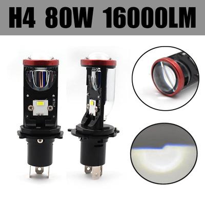 80W 16000LM Plug-in H4 Faro de coche LED Mini lente de proyecto Automobles Bombilla de faro de haz alto/bajo