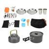 Kempingowy Zestaw Naczyń z Lekkim Garnkiem, Kuchenką, Sporkiem i Siatkową Torbą do Przenoszenia na Backpacking, Kemping na Świeżym Powietrzu, Wędrówki