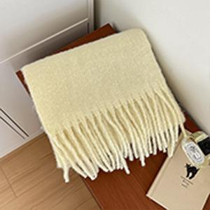 Korean Version Atmosphere Solid Color Scarf Unisex Autumn and Winter Scarf Manufacturer Wholesale Warm Thickened Thick Tassel