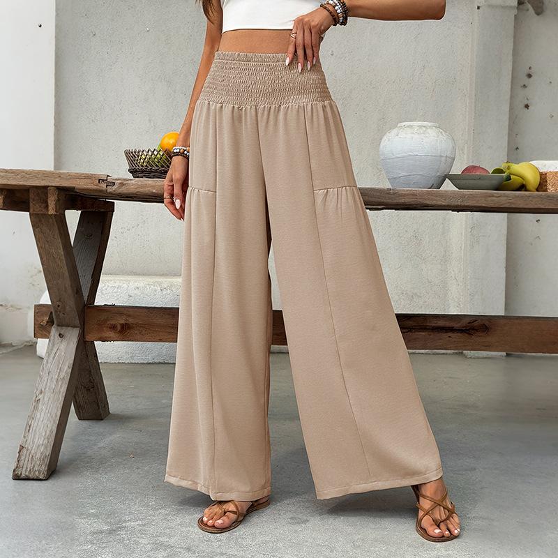 TIFICY Women s Fashion Casual Solid Color Print High Waist Trousers Pants & Capris S